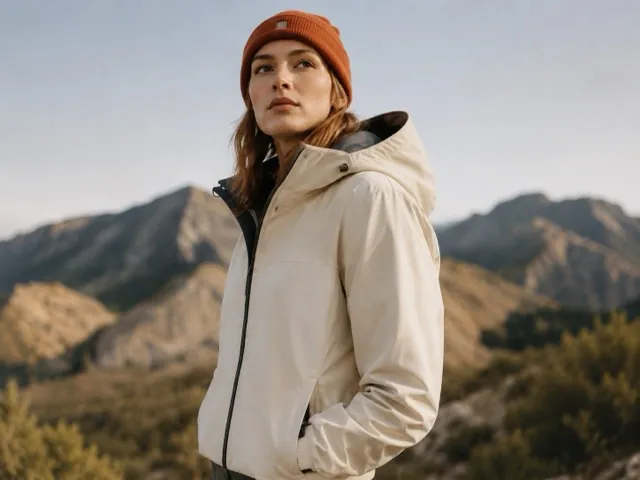 A shell jacket in the open air